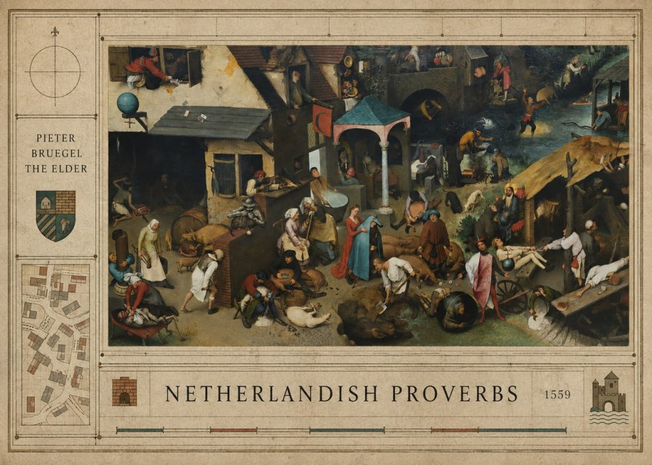 Pieter Bruegel Netherlandish Proverbs III No4 - Juliste