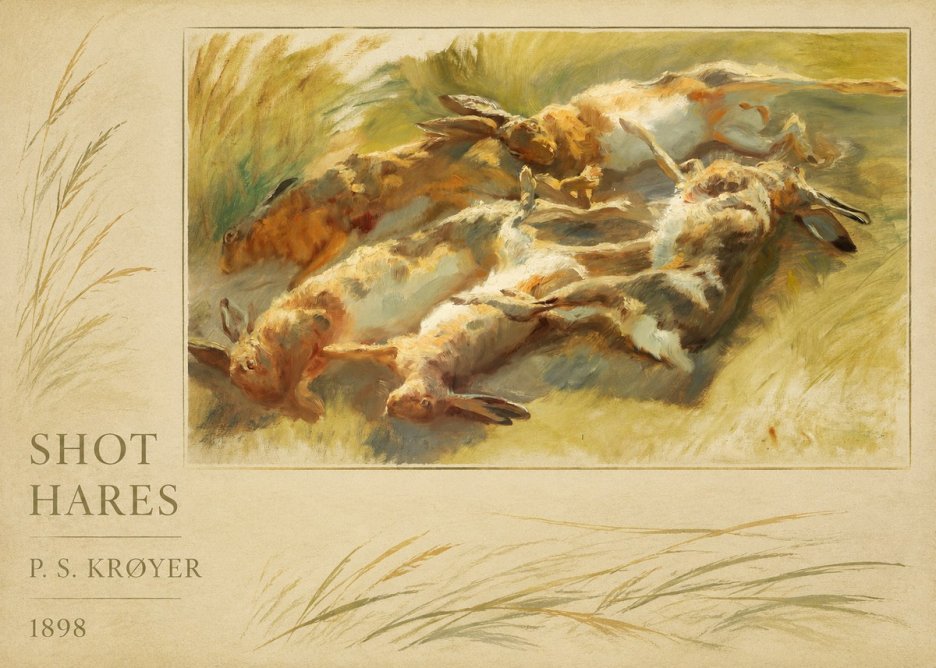 P.S. Krøyer Shot Hares No2 - Juliste