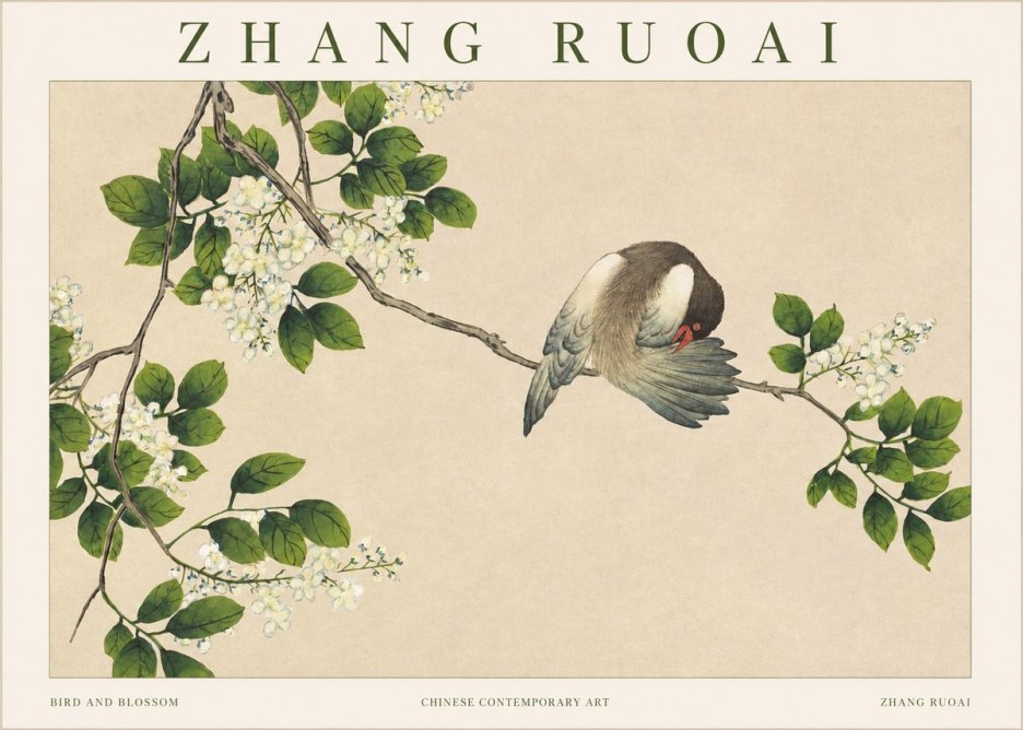 Zhang Ruoai Bird and Blossom No1 - Juliste