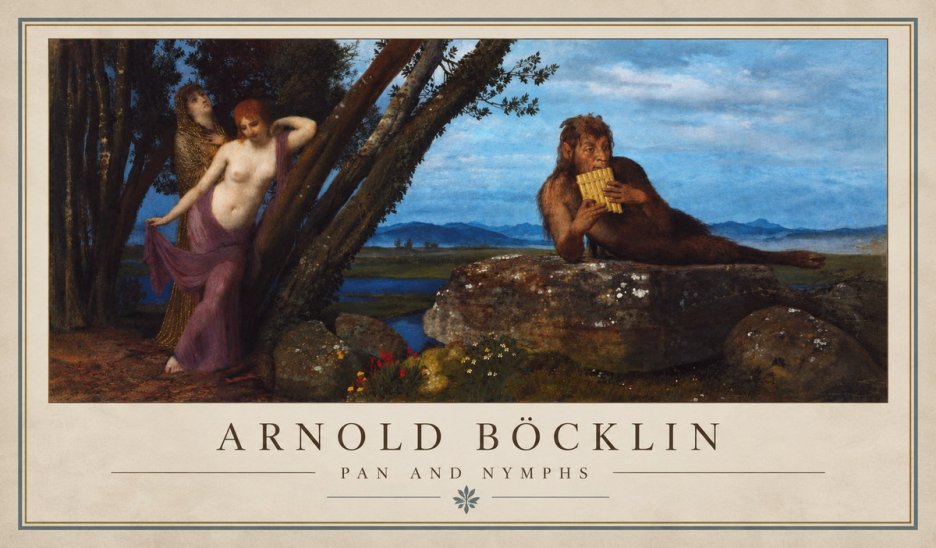 Arnold Böcklin Pan and Nymphs No3 - Juliste