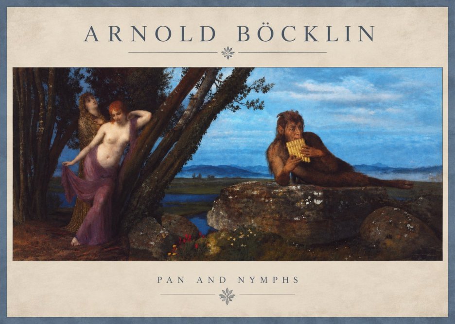 Arnold Böcklin Pan and Nymphs No4 - Juliste