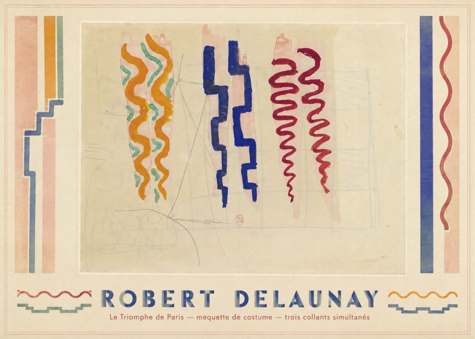 Robert Delaunay Le Triomphe De Paris — Maquette De Costume — Trois Collants Simultanés No1 - Juliste