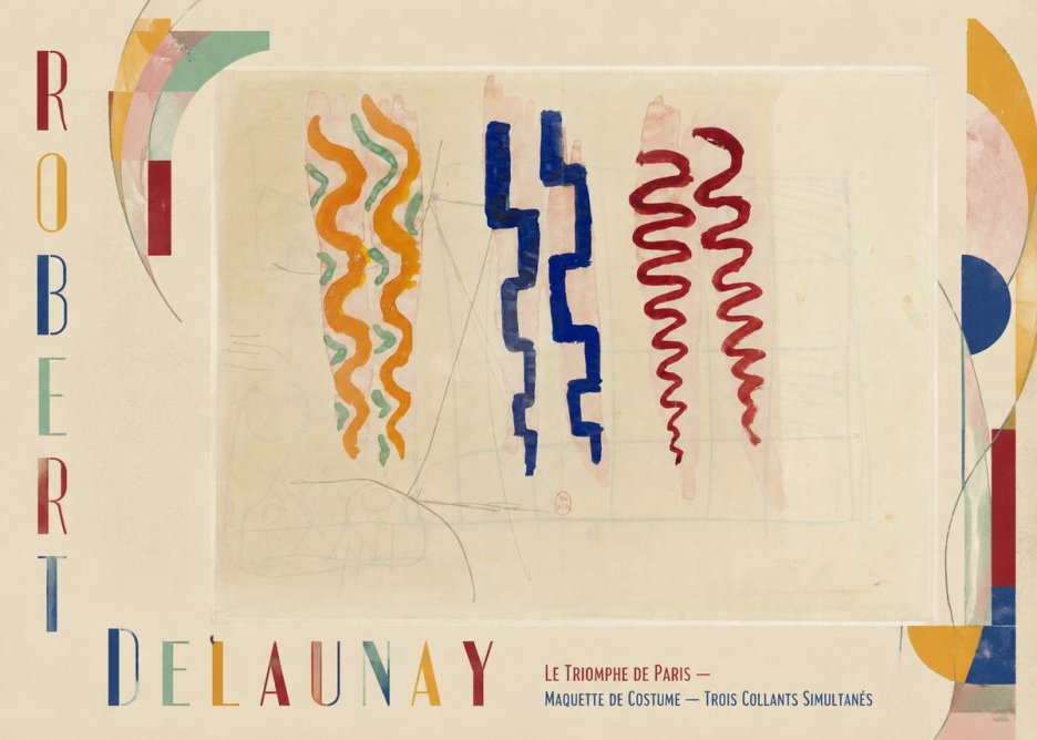 Robert Delaunay Le Triomphe De Paris — Maquette De Costume — Trois Collants Simultanés No2 - Juliste