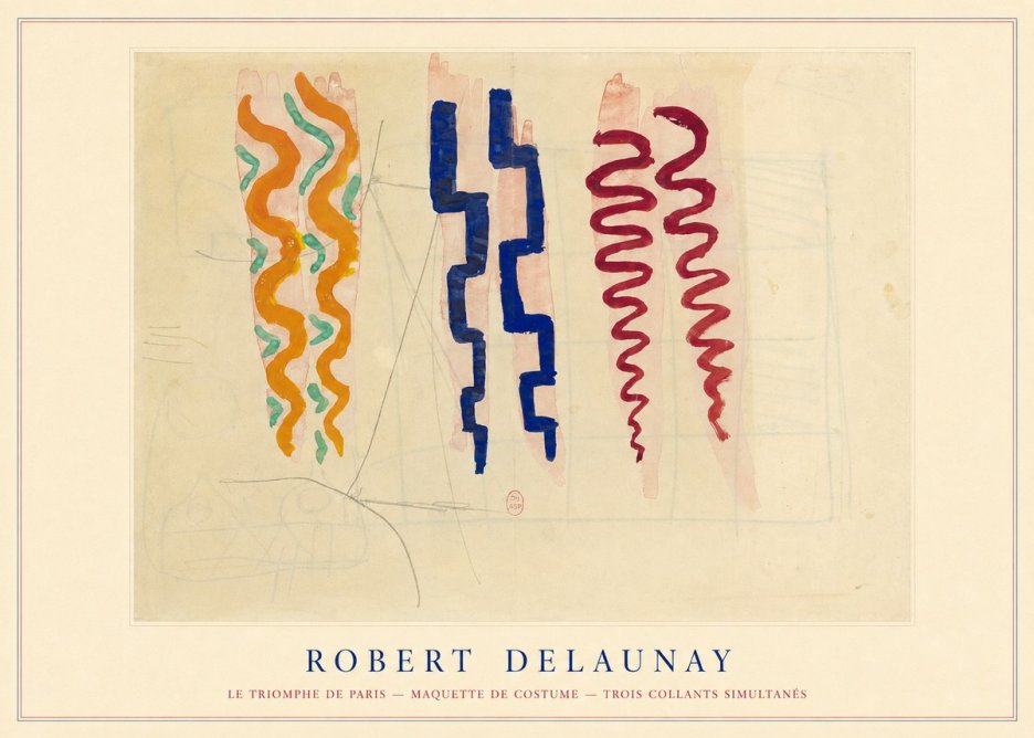 Robert Delaunay Le Triomphe De Paris — Maquette De Costume — Trois Collants Simultanés No3 - Juliste