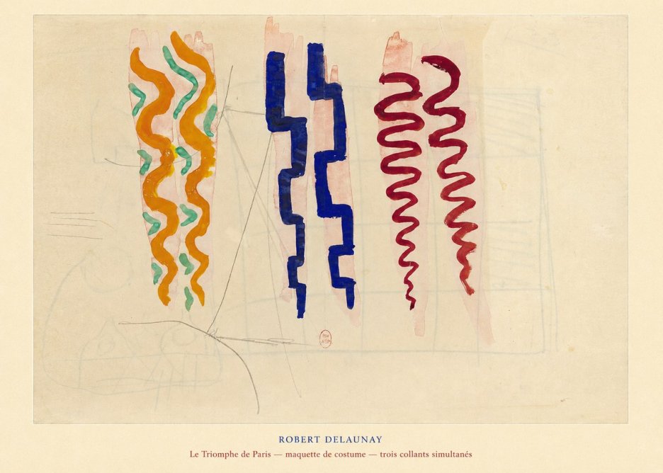 Robert Delaunay Le Triomphe De Paris — Maquette De Costume — Trois Collants Simultanés No4 - Juliste