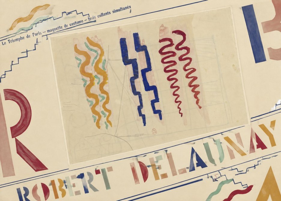 Robert Delaunay Le Triomphe De Paris — Maquette De Costume — Trois Collants Simultanés No6 - Juliste