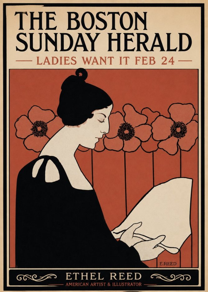 Ethel Reed The Boston Sunday Herald - Ladies Want It Feb 24 No3 - Juliste