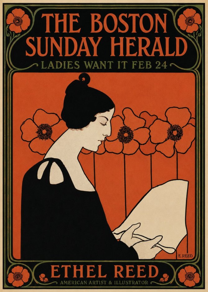 Ethel Reed The Boston Sunday Herald - Ladies Want It Feb 24 No5 - Juliste
