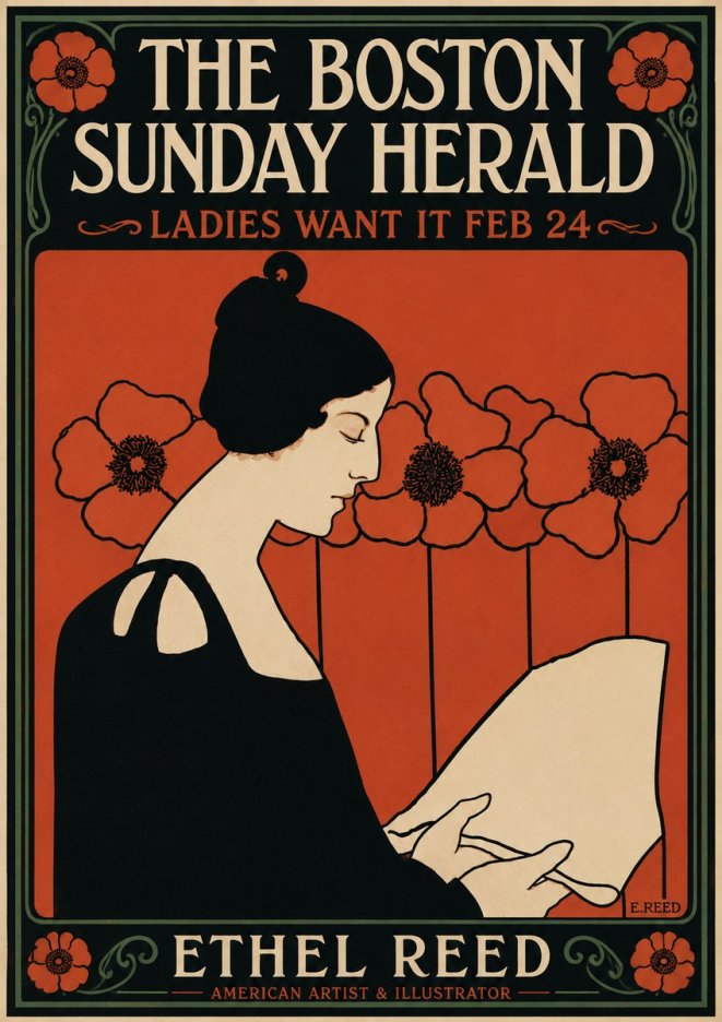 Ethel Reed The Boston Sunday Herald - Ladies Want It Feb 24 No6 - Juliste