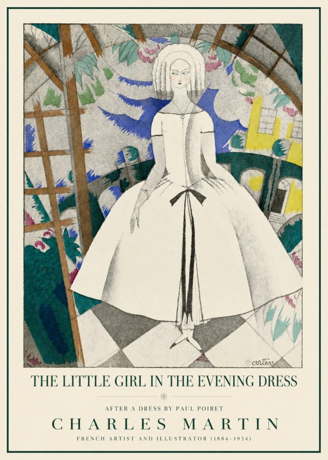 Charles Martin The Little Girl in the Evening Dress No1 - Juliste