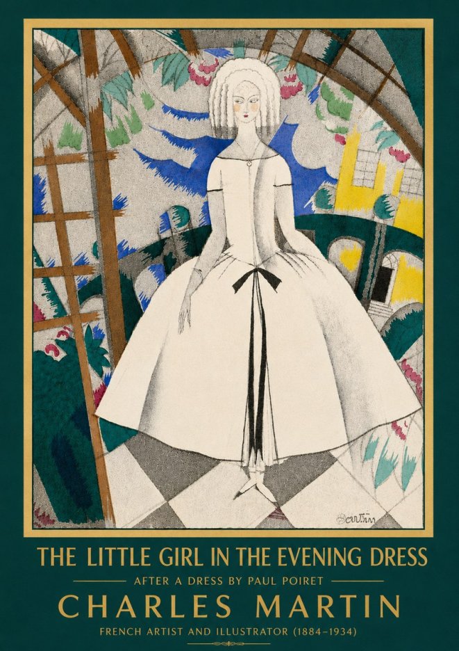 Charles Martin The Little Girl in the Evening Dress No4 - Juliste