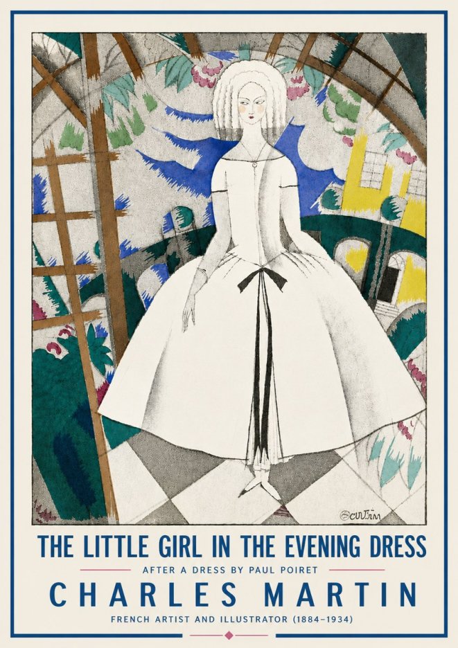 Charles Martin The Little Girl in the Evening Dress No6 - Juliste