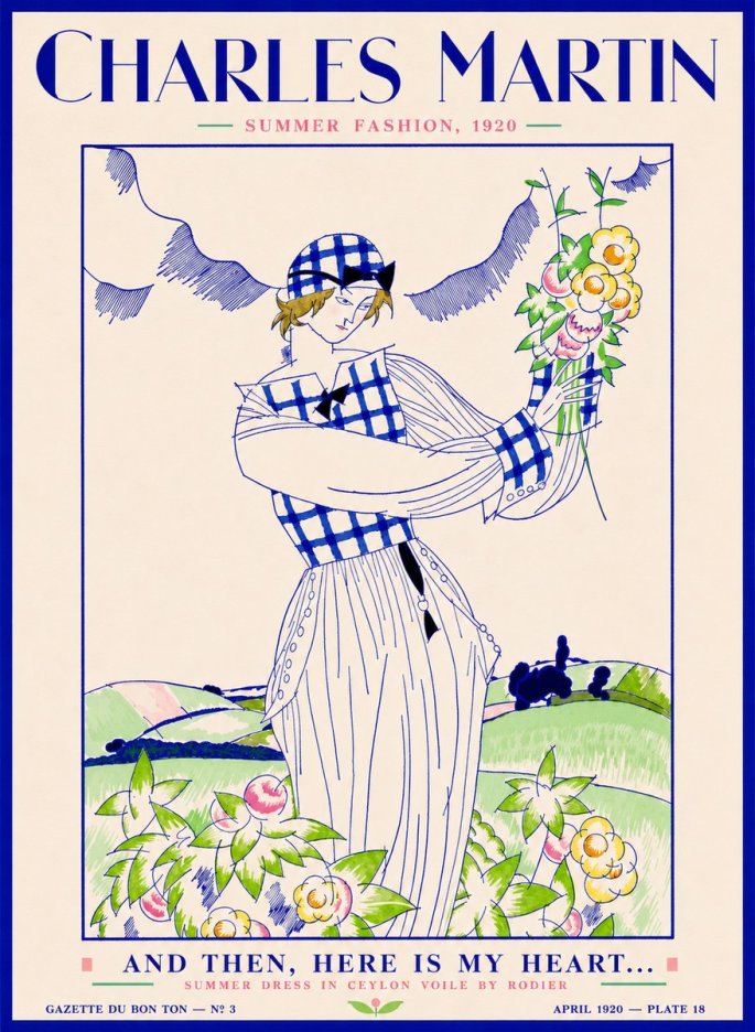 Charles Martin And Then, Here Is My Heart... Summer Dress in Ceylon Voile by Rodier No2 - Juliste
