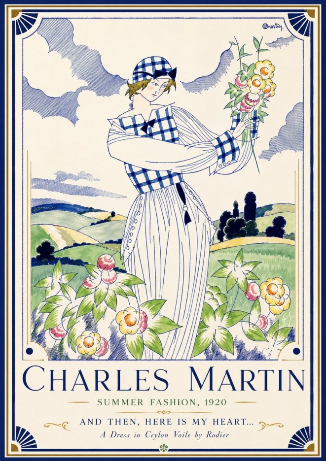 Charles Martin And Then, Here Is My Heart... Summer Dress in Ceylon Voile by Rodier No3 - Juliste