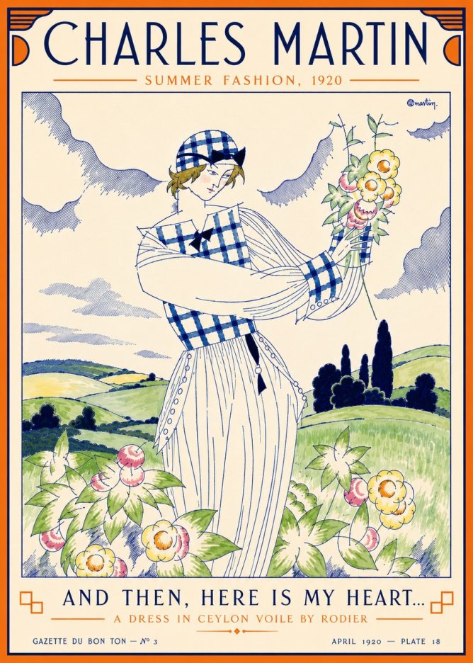 Charles Martin And Then, Here Is My Heart... Summer Dress in Ceylon Voile by Rodier No5 - Juliste