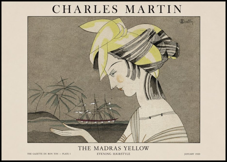 Charles Martin The Madras Yellow - Evening Hairstyle No1 - Juliste