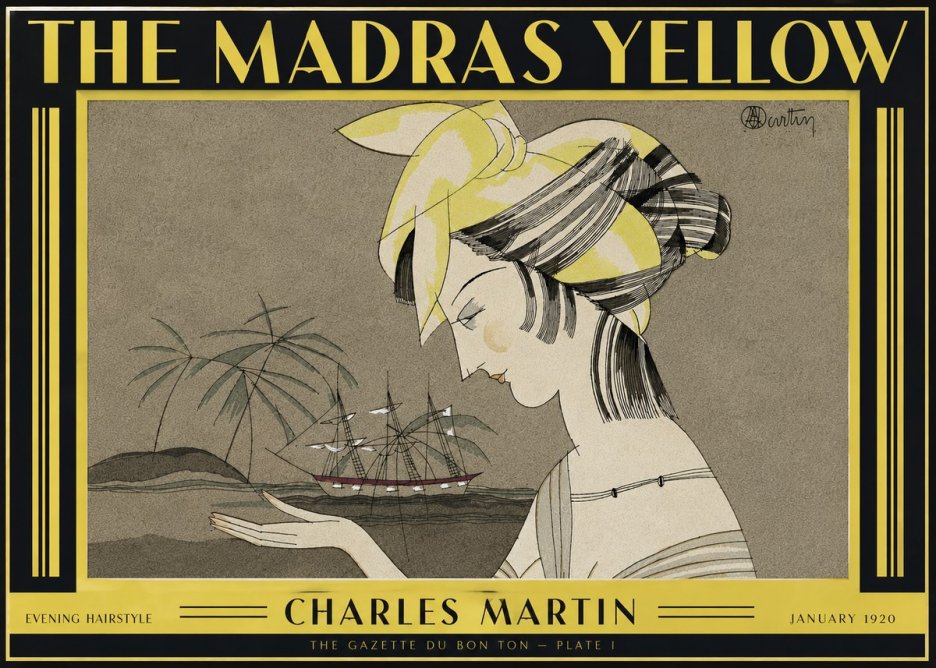 Charles Martin The Madras Yellow - Evening Hairstyle No4 - Juliste