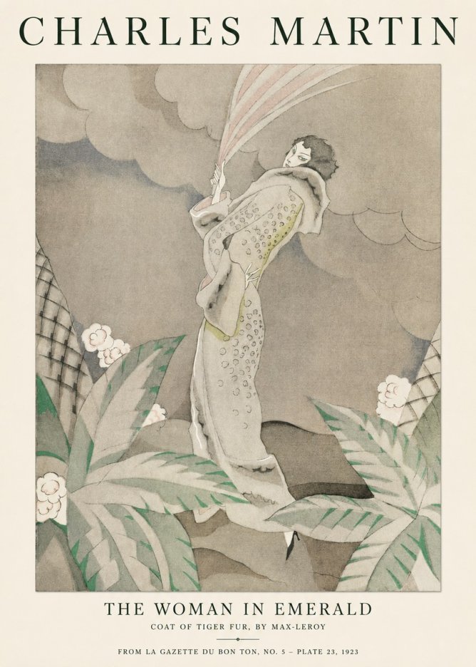 Charles Martin The Woman in Emerald No1 - Juliste