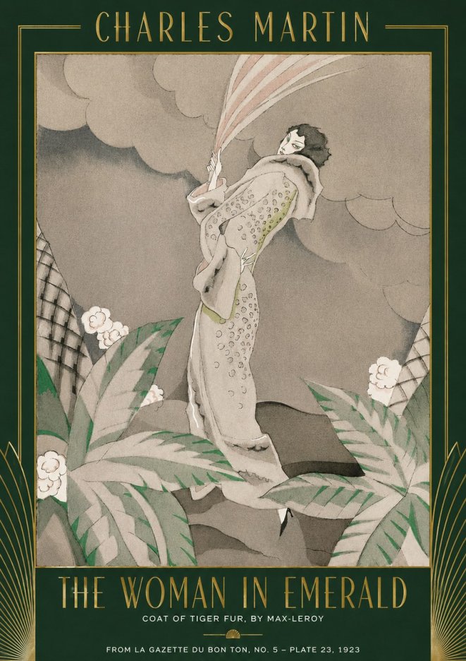 Charles Martin The Woman in Emerald No2 - Juliste