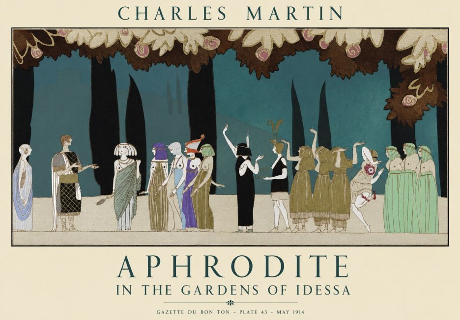 Charles Martin Aphrodite in the Gardens of Idessa No1 - Juliste