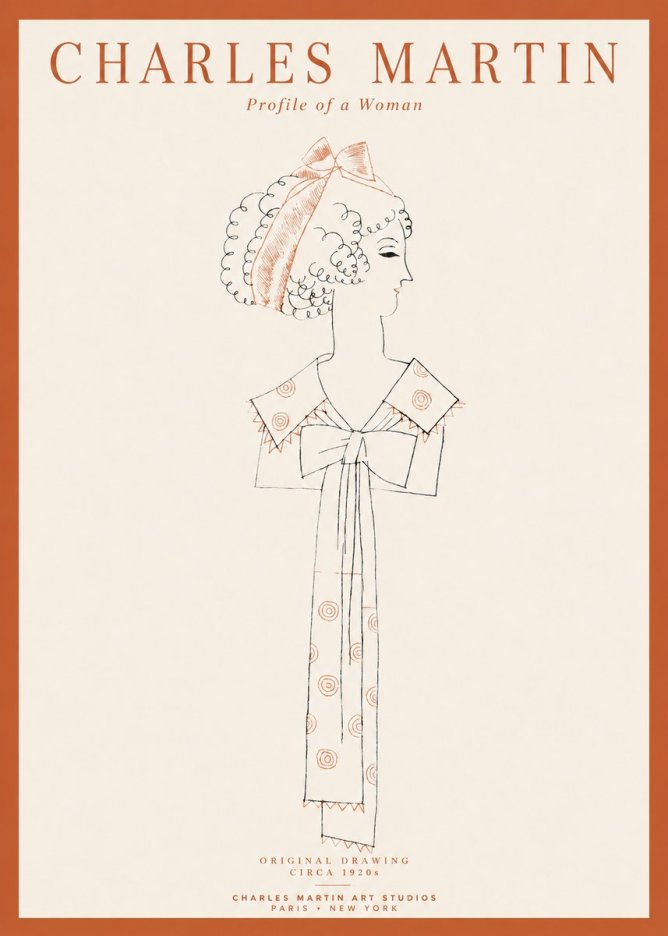 Charles Martin Profile of a Woman No1 - Juliste