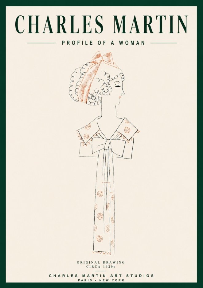 Charles Martin Profile of a Woman No3 - Juliste