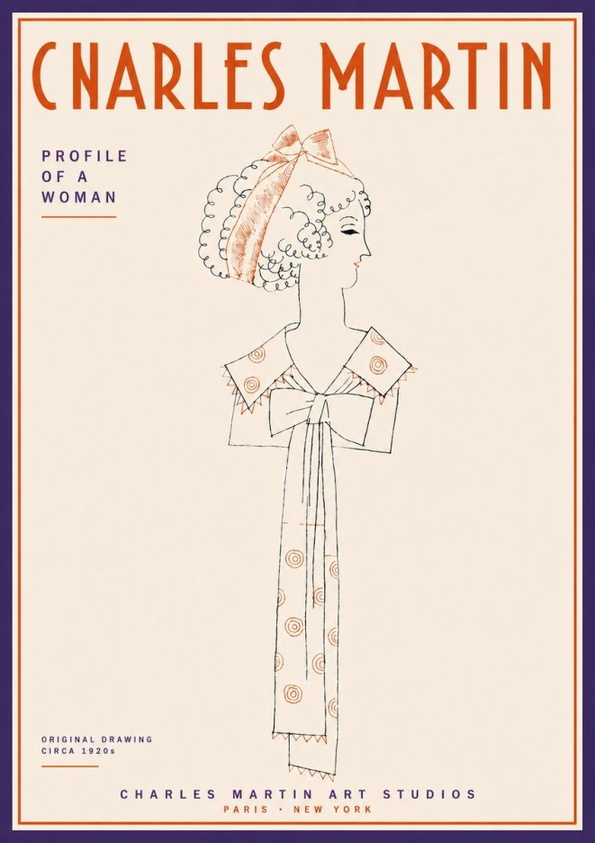 Charles Martin Profile of a Woman No4 - Juliste