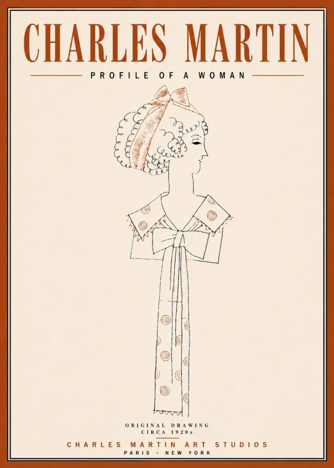 Charles Martin Profile of a Woman No5 - Juliste