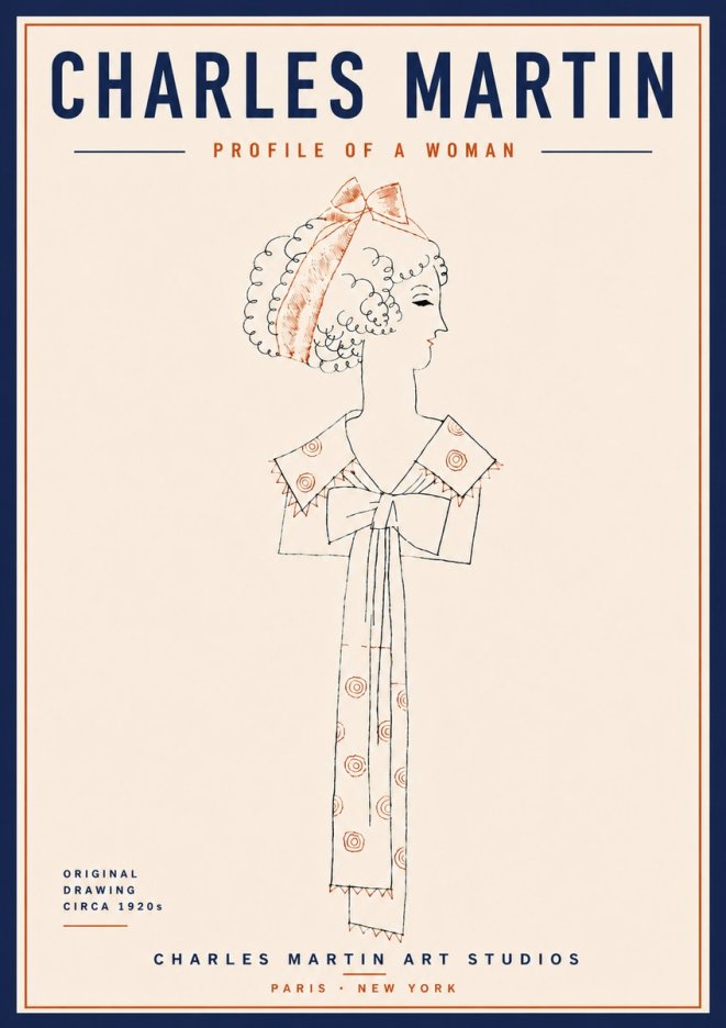 Charles Martin Profile of a Woman No6 - Juliste