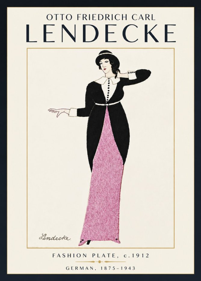 Otto Friedrich Carl Lendecke Fashion Plate II No5 - Juliste
