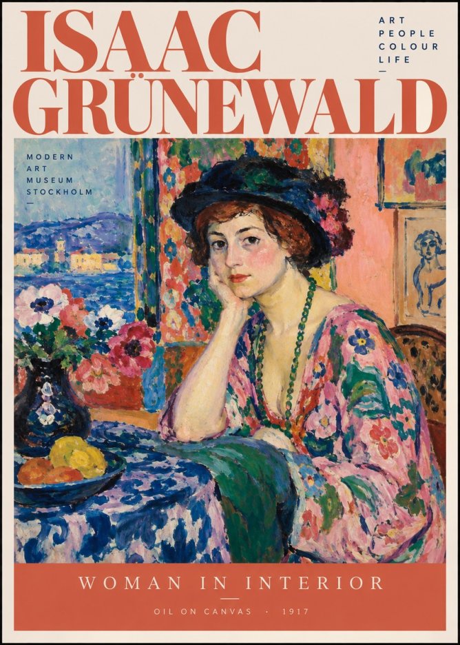 Isaac Grünewald Woman in Interior No2 - Juliste
