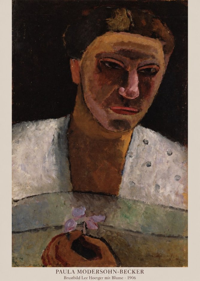 Paula Modersohn-Becker Brustbild Lee Hoetger Mit Blume No6 - Juliste