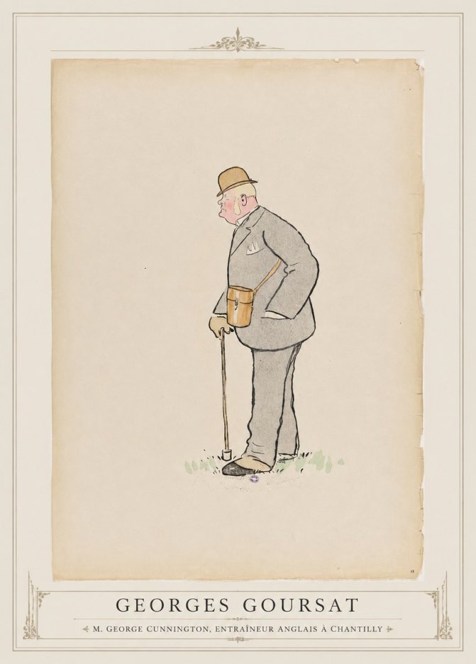 Georges Goursat M. George Cunnington, Entraîneur Anglais À Chantilly No1 - Juliste