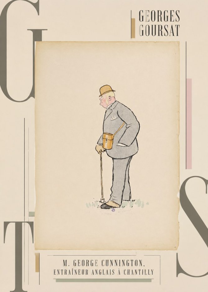 Georges Goursat M. George Cunnington, Entraîneur Anglais À Chantilly No3 - Juliste