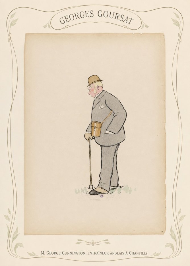 Georges Goursat M. George Cunnington, Entraîneur Anglais À Chantilly No4 - Juliste