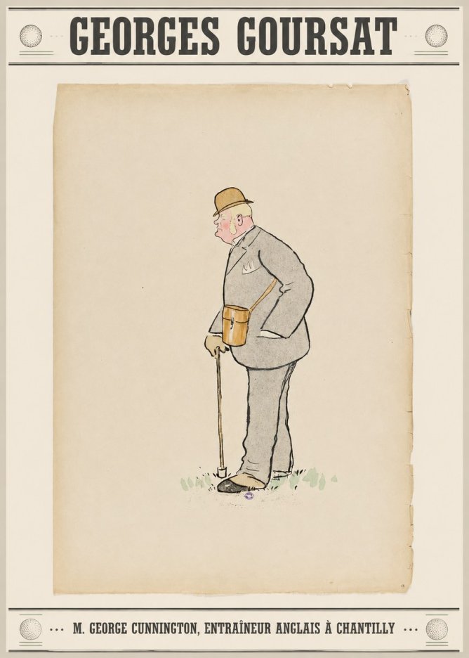 Georges Goursat M. George Cunnington, Entraîneur Anglais À Chantilly No5 - Juliste