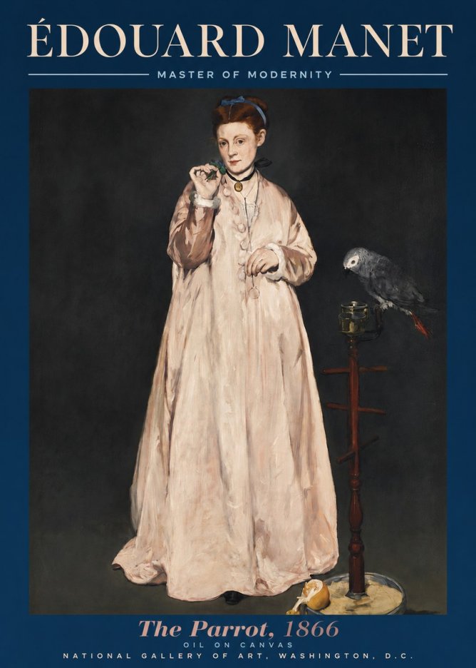 Édouard Manet The Parrot No3 - Juliste