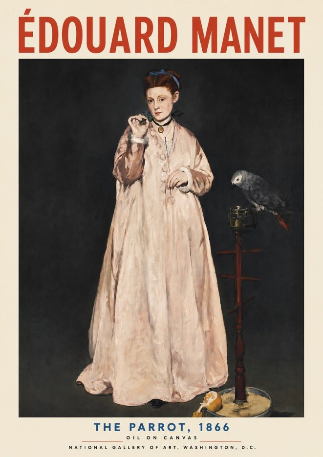 Édouard Manet The Parrot No4 - Juliste