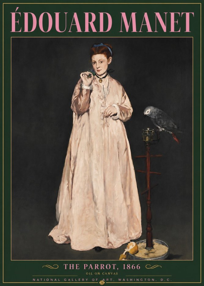 Édouard Manet The Parrot No5 - Juliste