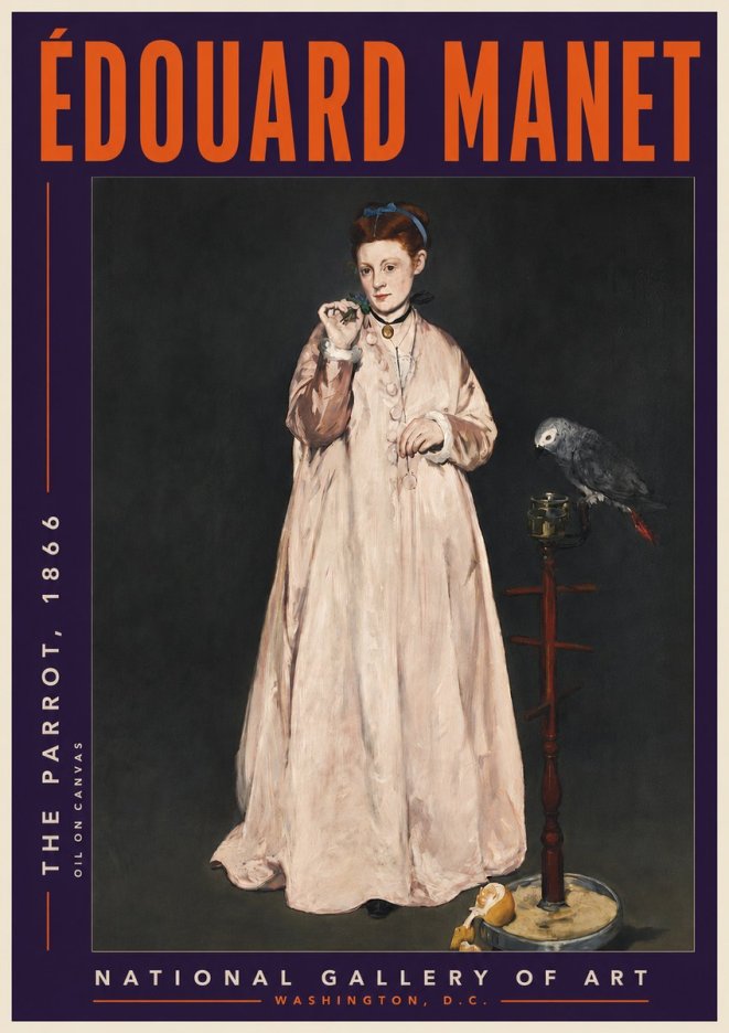 Édouard Manet The Parrot No6 - Juliste