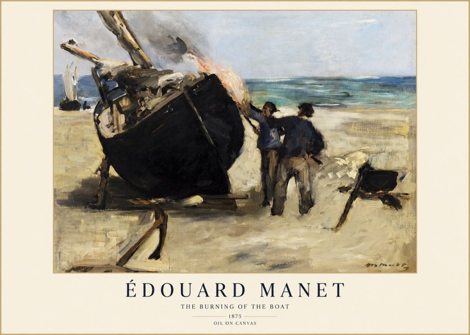 Édouard Manet The Burning of the Boat No1 - Juliste