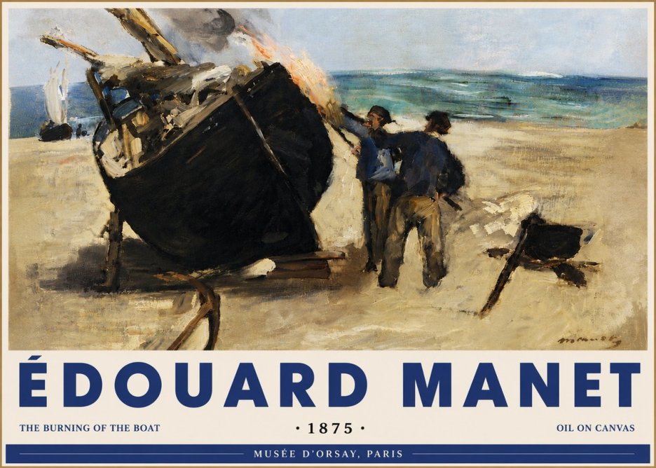 Édouard Manet The Burning of the Boat No6 - Juliste