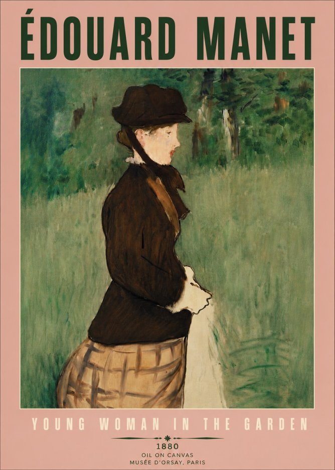 Édouard Manet Young Woman in the Garden No4 - Juliste