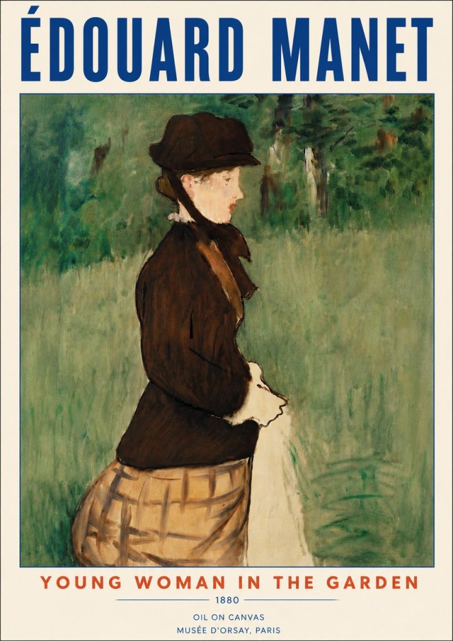 Édouard Manet Young Woman in the Garden No6 - Juliste
