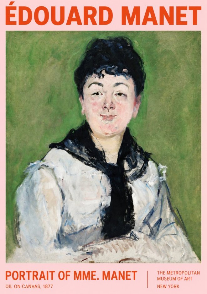 Édouard Manet Portrait of Mme. Manet No2 - Juliste