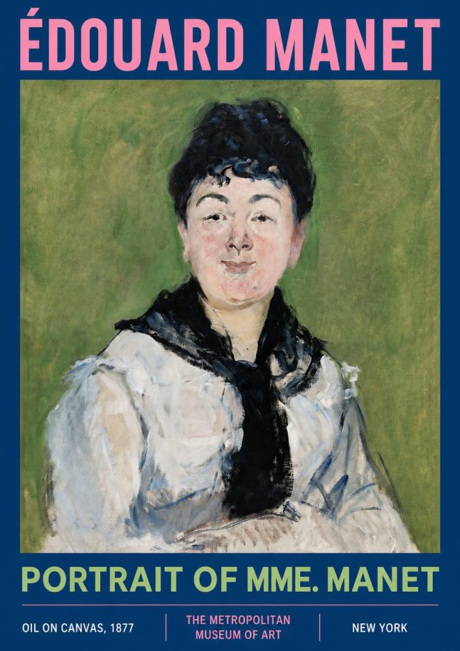 Édouard Manet Portrait of Mme. Manet No3 - Juliste