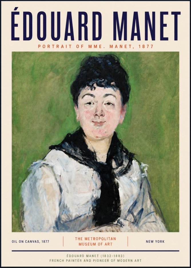 Édouard Manet Portrait of Mme. Manet No4 - Juliste