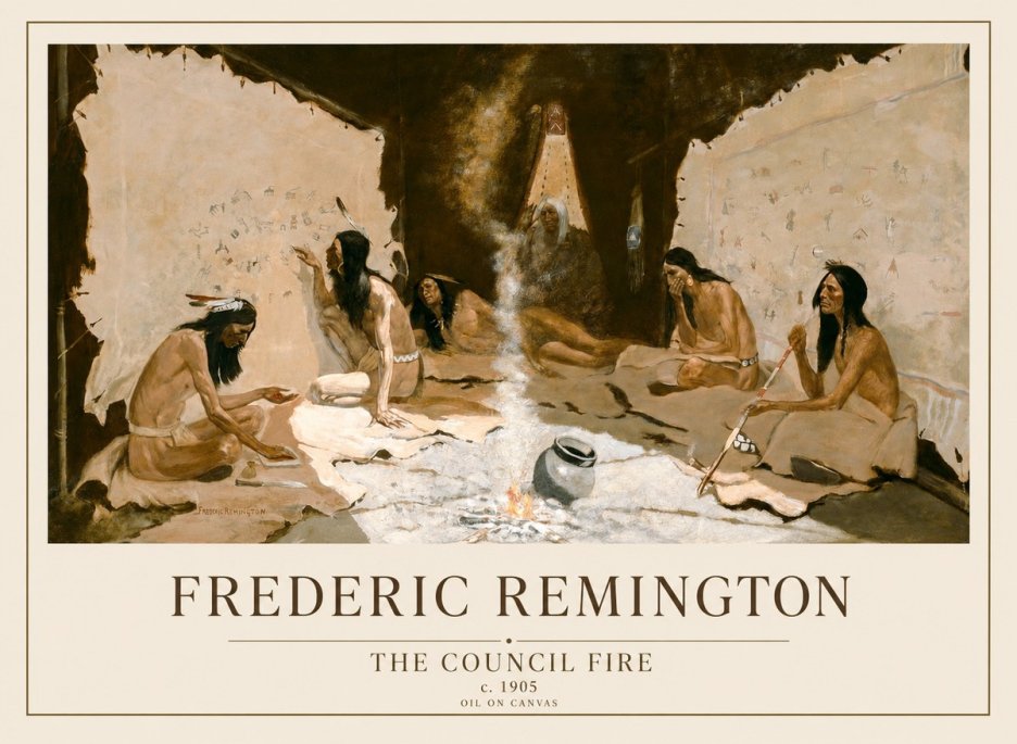 Frederic Remington The Council Fire I No1 - Juliste