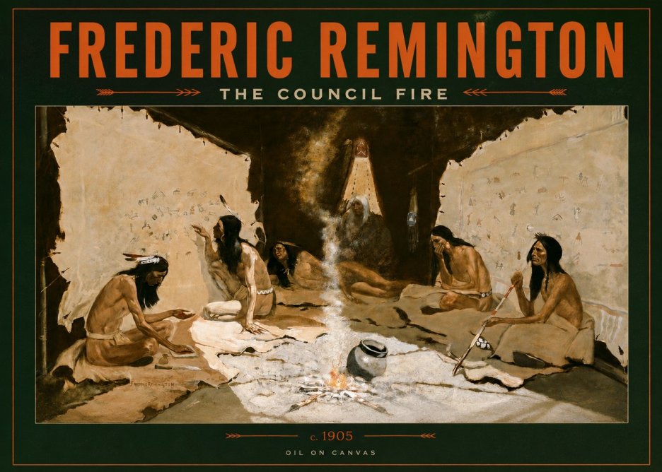 Frederic Remington The Council Fire I No2 - Juliste