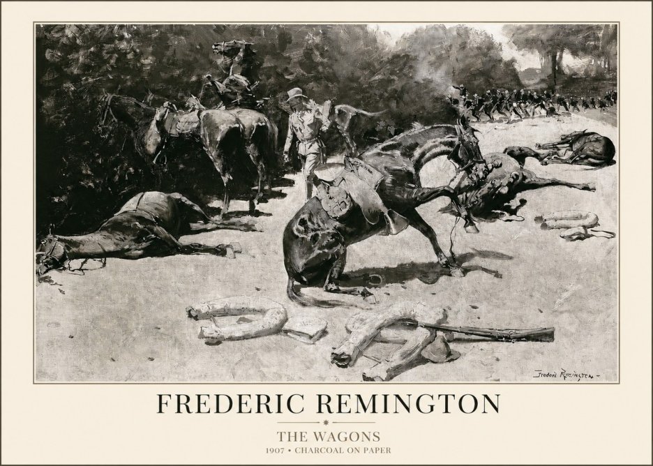 Frederic Remington The Wagons No1 - Juliste